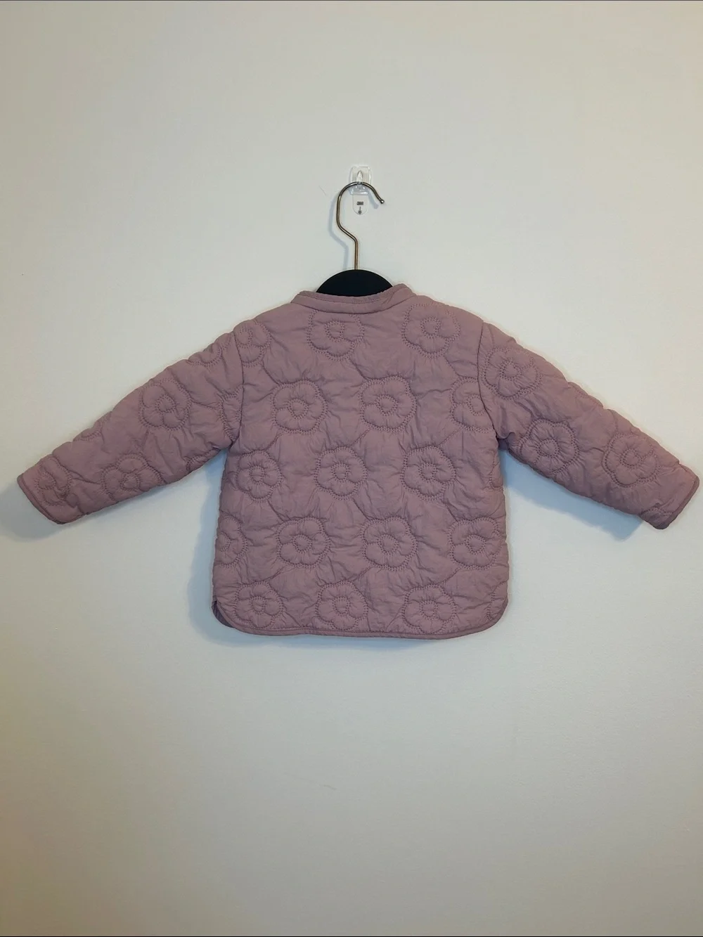 H&M Quilted Floral Baby Jacket in Dusty Pink, Size 18 Months